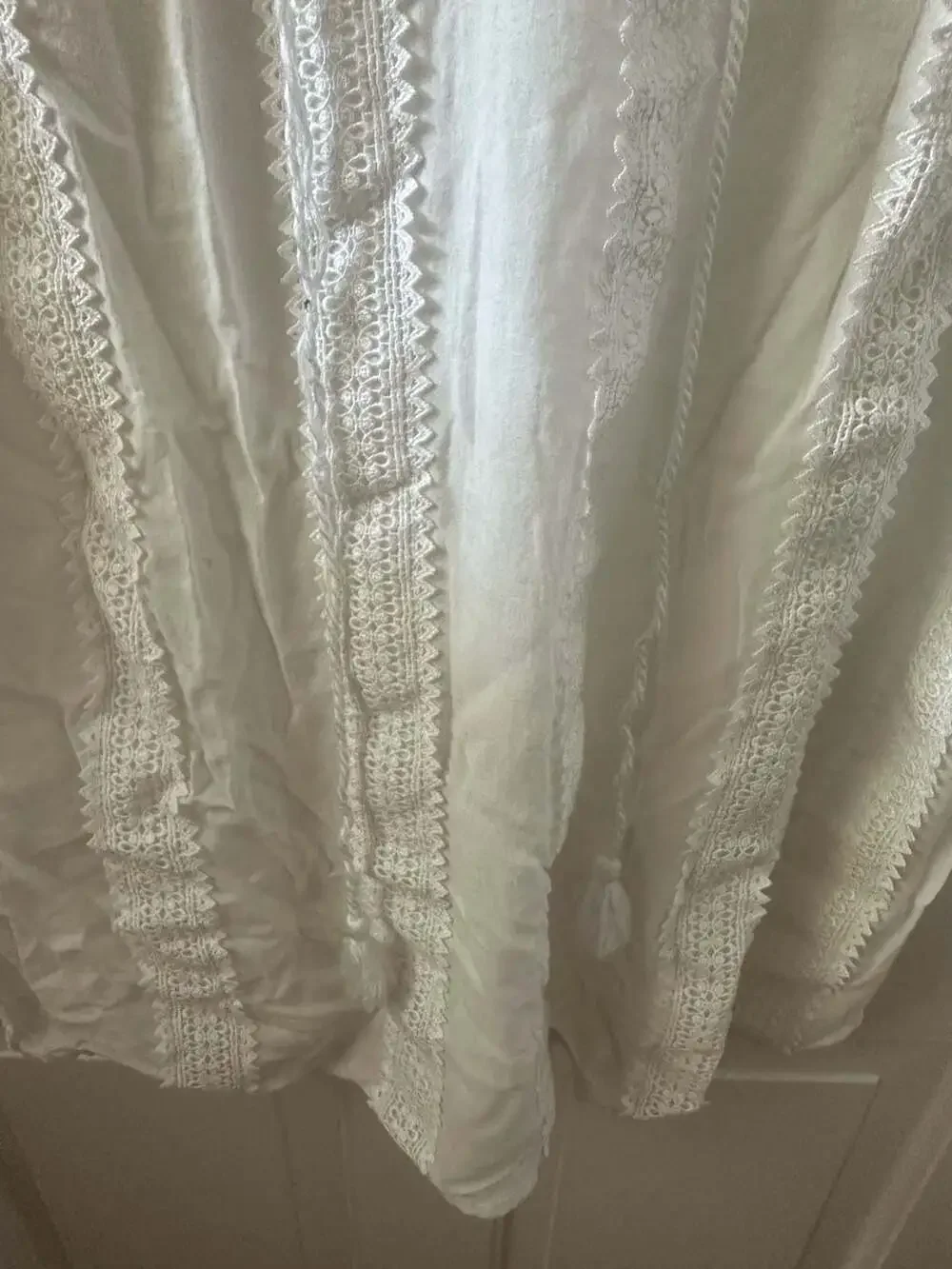 J. Crew White Cotton Lace Trimmed Boho Swim Tunic